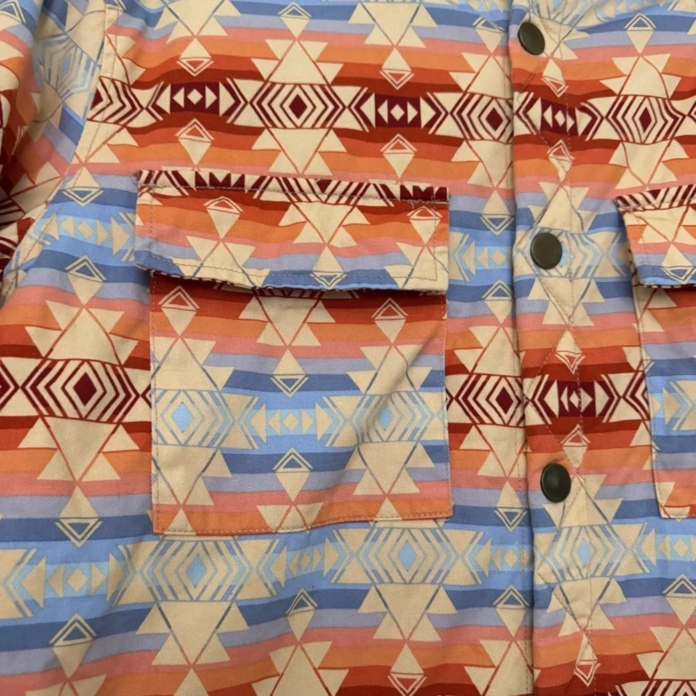 Pacsun Aztec Print Fleece Lined Snap Front Jacket Size Small - Picture 6 of 14